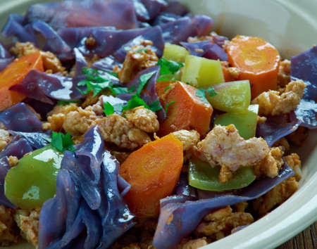 punakaalipata - red cabbage with minced meat.Finnish Christmas dishの写真素材