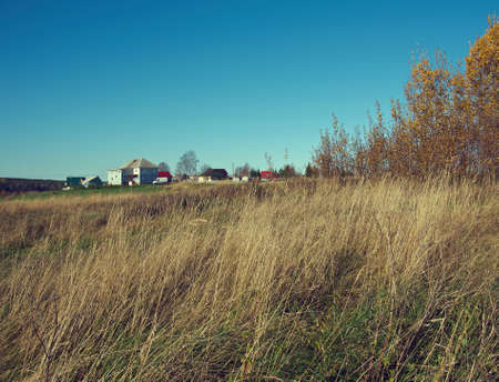 Autumn rural landscape .art rural landscape. Arkhangelsk region, Russiaの写真素材