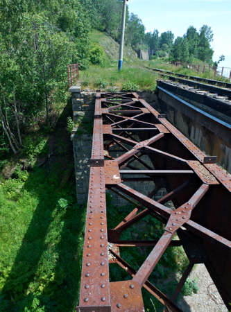 Circum-Baikal railroad . Railway bridgeの写真素材