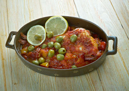 Huachinango a la Veracruzana - Veracruz-Style Red Snapper  classic fish dish from Veracruz, Mexico.の写真素材
