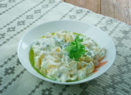 Finnish salad with potatoesの写真素材