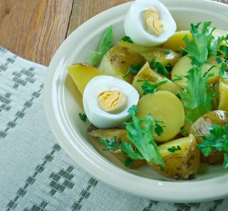 Uusien perunoiden salaatti - Finnish salad with new potatoesの写真素材