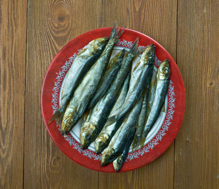 savusilakka Finnish smoked herring - spratの写真素材