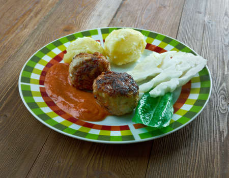 Kjottkaker Swedish meatballs. traditional dish of the Finnish and Swedish cuisineの写真素材