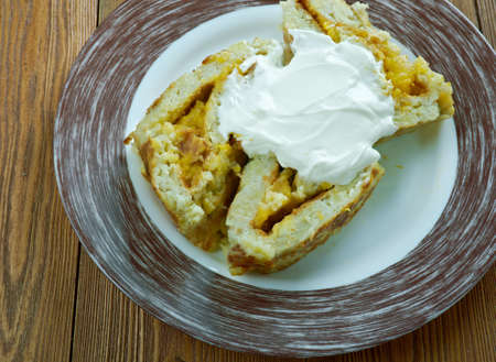 Roll of potato pancakes - Belarusian cuisineの写真素材