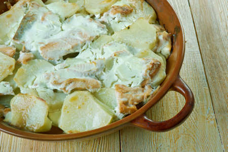 Lohilaatikko Finnish salmon casseroleの写真素材