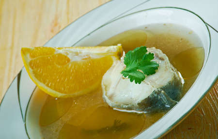 Caldillo de perro - seafood soup of Andalusia ,southern Spain