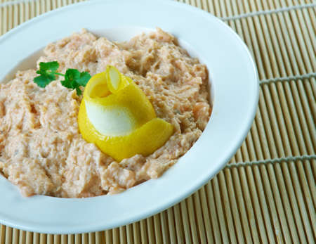 Smoked Trout Pate close upの写真素材