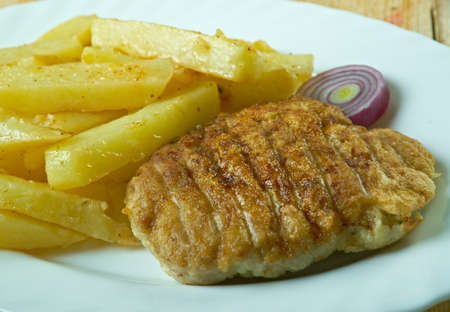King Rib food commonly served in fish and chips shops in Scotland and Northern England.の写真素材