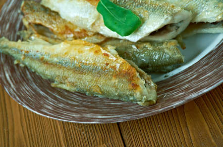 Fried smelt the Hamburg style. close upの写真素材