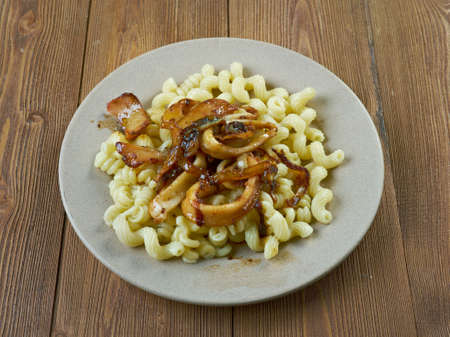 Italian Seafood Pasta with Calamariの写真素材