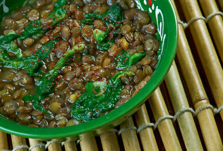 Adas Bsbaanegh Lentil And Spinach Soupの写真素材