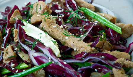 Moo shu pork dish of northern Chinese.  American Chinese cuisineの写真素材