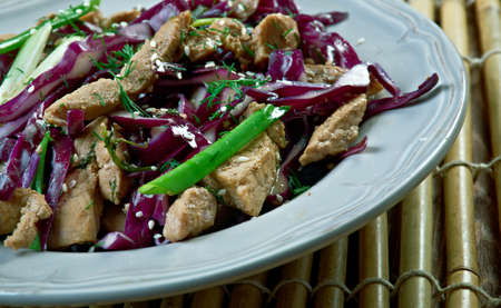 Moo shu pork dish of northern Chinese.  American Chinese cuisineの写真素材