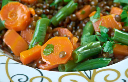 Moroccan Puy lentil salad . close upの写真素材