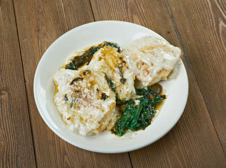 Chicken Florentine - Italian favorite uses cream of mushroom dich.の写真素材
