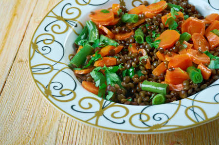 Moroccan Puy lentil salad . close upの写真素材
