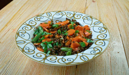 Moroccan Puy lentil salad . close upの写真素材