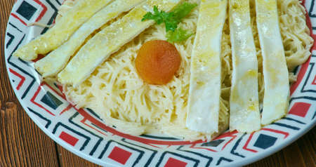 Balaleet - Sweet Vermicelli and Eggs. traditional breakfast in the United Arab Emirates,