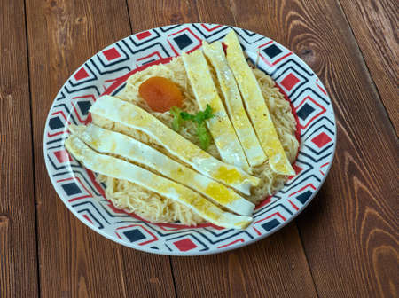 Balaleet - Sweet Vermicelli and Eggs. traditional breakfast in the United Arab Emirates,の写真素材