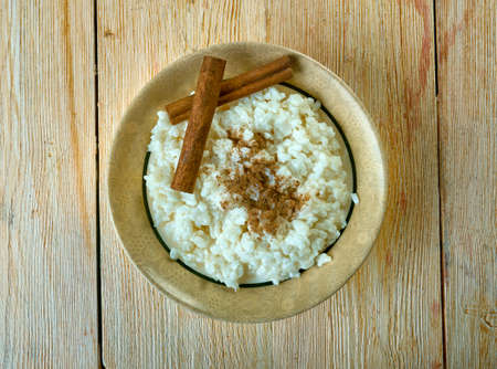 Sutlijash - Macedonian rice pudding. close upの写真素材