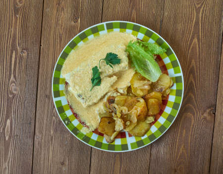 Apelsinfisk  - pollock with orange sauce.Norwegian cuisineの写真素材