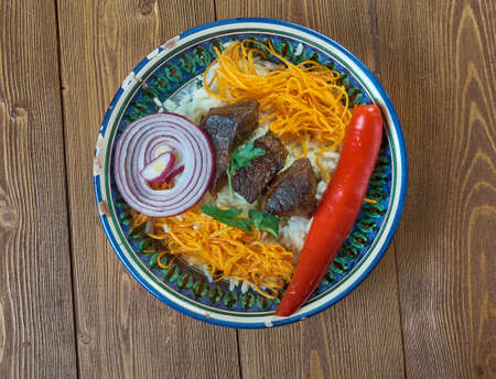 tacik pilavi . Central Asian cuisine.の写真素材