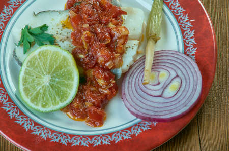 Seattle Baked Halibut.American Cuisineの写真素材