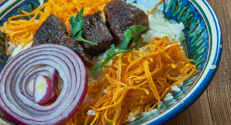 tacik pilavi . Central Asian cuisine.の写真素材