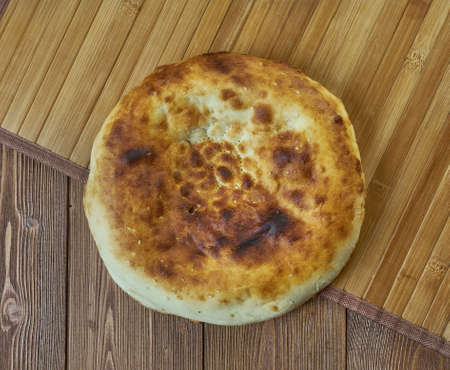 Central Asian cuisin - Ethnic tajik breadの写真素材