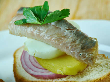 Marinated Fish Canapes . Party Foodの写真素材