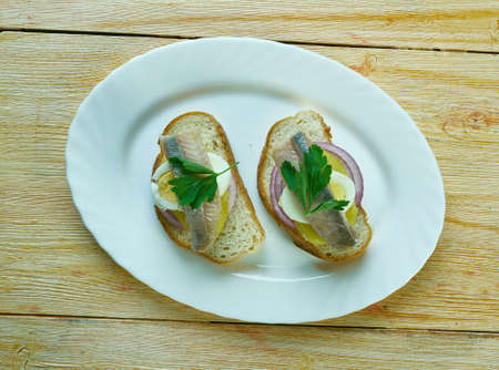 Marinated Fish Canapes . Party Foodの写真素材