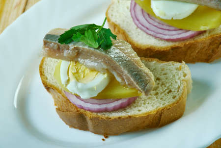 Marinated Fish Canapes . Party Foodの写真素材