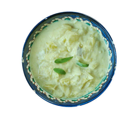 Perugu Pachadi , South Indian cuisine.yogurt based dip that includes vegetables such as tomato, cucumbers, squash, bitter gourdの写真素材