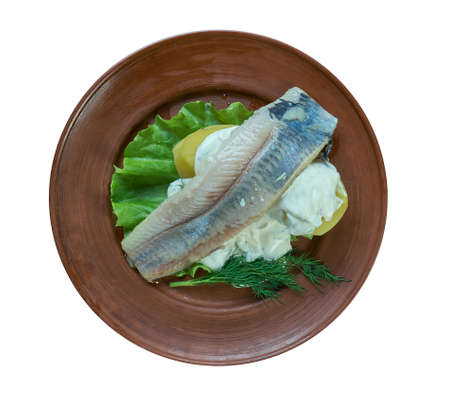Herring with dill and Scandinavian mustard potato salad