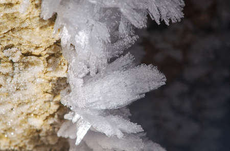 Ice crystals. Cave in the Pinega region .Arhangelsk regionの写真素材