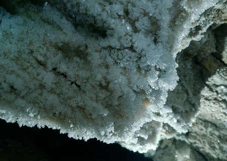 Ice stalactites. Cave in the Pinega region .Arhangelsk region