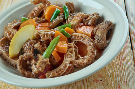 Tripes a la mode de Caen -traditional dish of the cuisine of Normandy, France.の写真素材