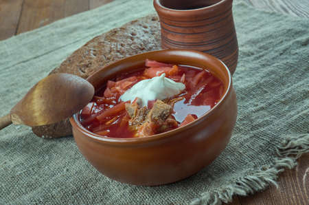 Lithuanian Borscht - Barsciai, beetroot soup national or ethnic dish.の写真素材