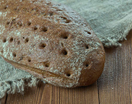 Latvian traditional bread with cumin.Latvian cuisineの写真素材