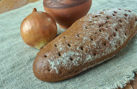 Latvian traditional bread with cumin.Latvian cuisineの写真素材