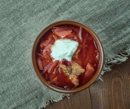 Lithuanian Borscht - Barsciai, beetroot soup national or ethnic dish.の写真素材