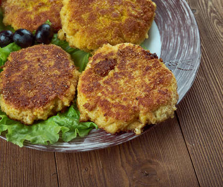 Fischfrikadellen - German fish balls, close up