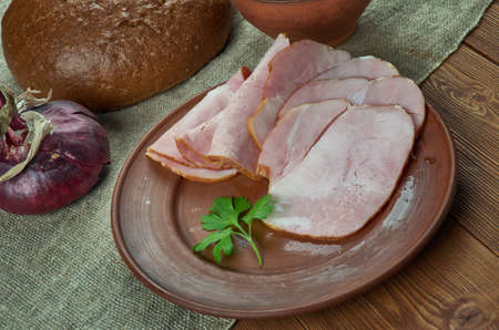 Palvikinkku - Finnish smoked ham. Rustic styleの写真素材