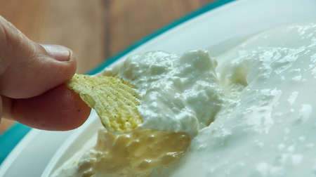 New England clam dip  for my potato chipsの写真素材