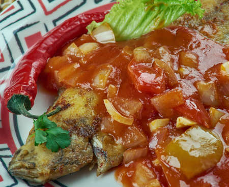 Sambal stingray -  Malaysian, Singaporean seafood dish.