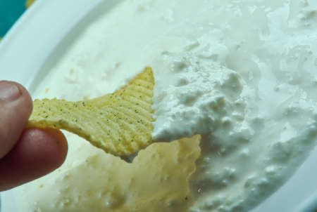 New England clam dip  for my potato chipsの写真素材