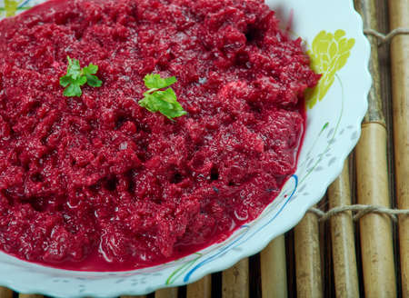Pancarl? Humus - Beetroot Eastern hummus.の写真素材