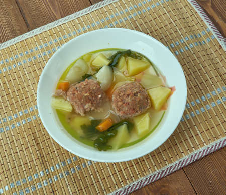 Gondi -  Persian Jewish dish of meatballs,made from ground lamb, veal or chickenの写真素材