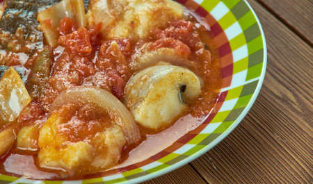 Ghiveci cu peste - Braised fish. Romanian cuisineの写真素材